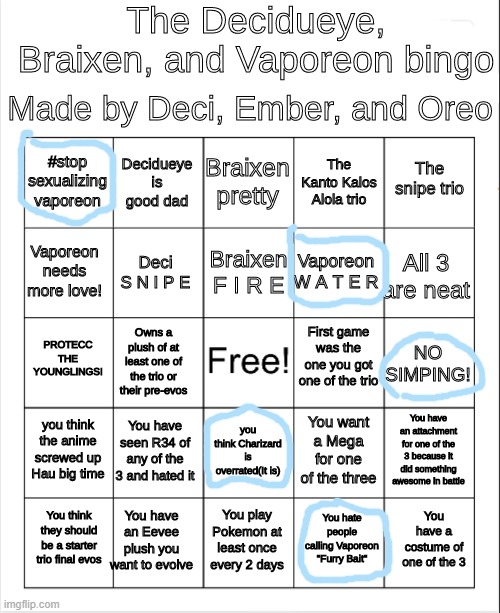 it really is | image tagged in decidueye braixen vaporeon bingo | made w/ Imgflip meme maker