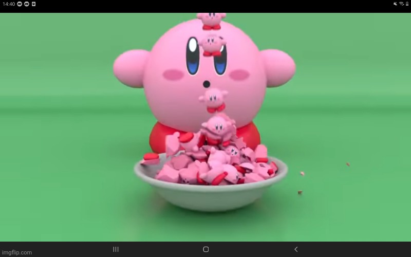 Kirby is having kirby for breakfast | image tagged in kirby | made w/ Imgflip meme maker