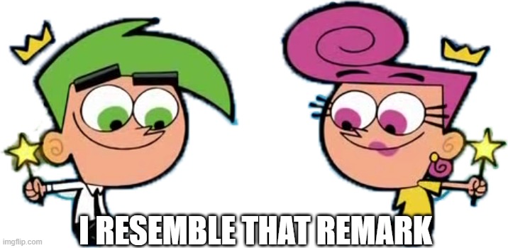 Cosmo and Wanda | I RESEMBLE THAT REMARK | image tagged in cosmo and wanda | made w/ Imgflip meme maker