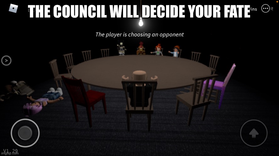 Roblox council | THE COUNCIL WILL DECIDE YOUR FATE | image tagged in not really a gif,gifs | made w/ Imgflip meme maker