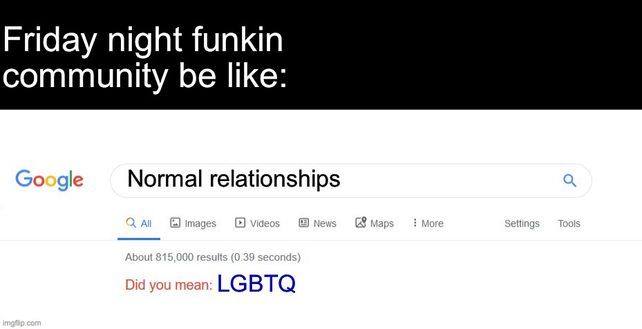 Did you mean? | Normal relationships LGBTQ Friday night funkin community be like: | image tagged in did you mean | made w/ Imgflip meme maker