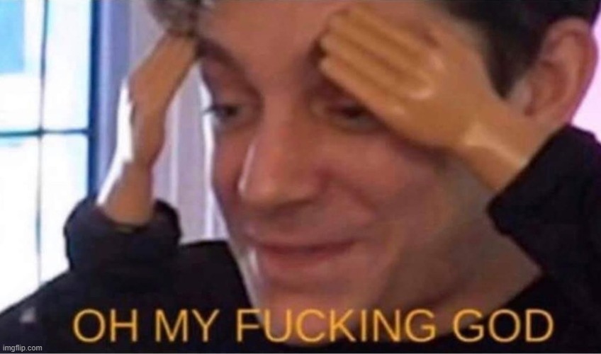 Oh My Fucking God | image tagged in oh my fucking god | made w/ Imgflip meme maker
