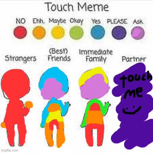 The blue on my head is a headpat | image tagged in touch meme | made w/ Imgflip meme maker