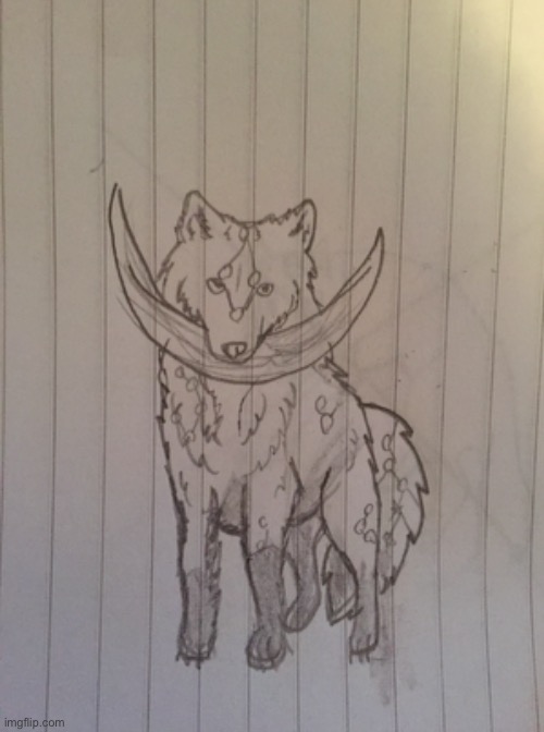 I  sketched a moon wolf! | image tagged in fun,artwork,art,amazing,hard work,moon wolf | made w/ Imgflip meme maker