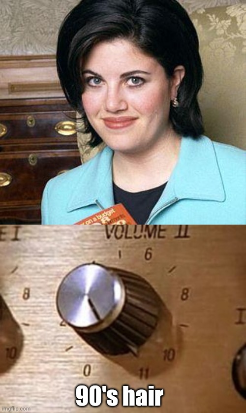 90's hair | image tagged in monica lewinsky,volume to 11,hairstyle | made w/ Imgflip meme maker