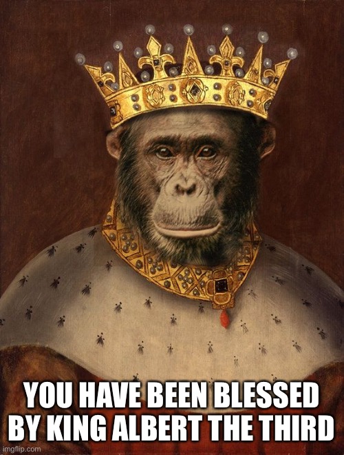 Ok | YOU HAVE BEEN BLESSED BY KING ALBERT THE THIRD | image tagged in memes,funny | made w/ Imgflip meme maker