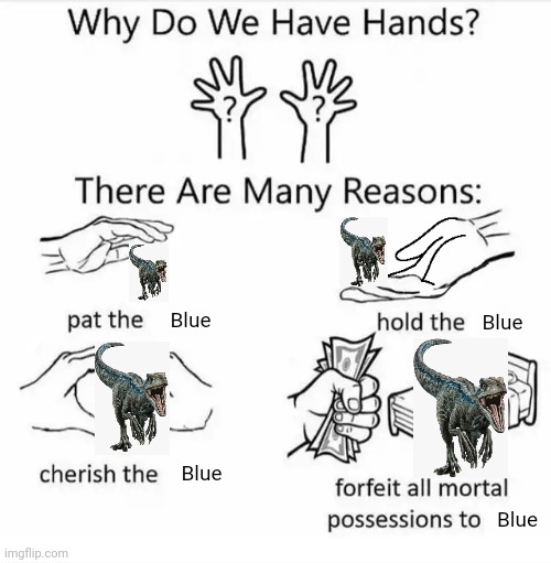 Blue > All your phony gods | Blue; Blue; Blue; Blue | image tagged in why do we have hands all blank | made w/ Imgflip meme maker