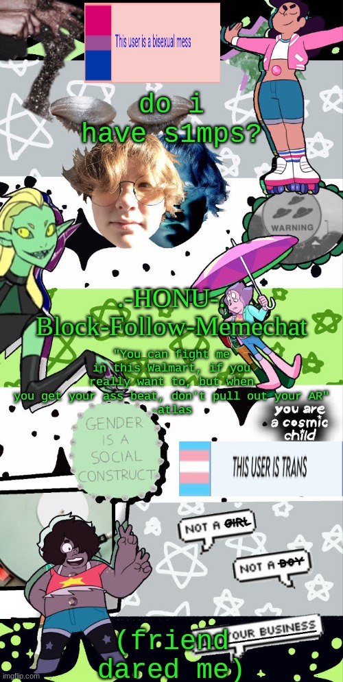 honu's agender temp | do i have s1mps? (friend dared me) | image tagged in honu's agender temp | made w/ Imgflip meme maker