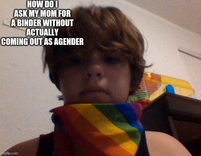 HOW DO I ASK MY MOM FOR A BINDER WITHOUT ACTUALLY COMING OUT AS AGENDER | made w/ Imgflip meme maker