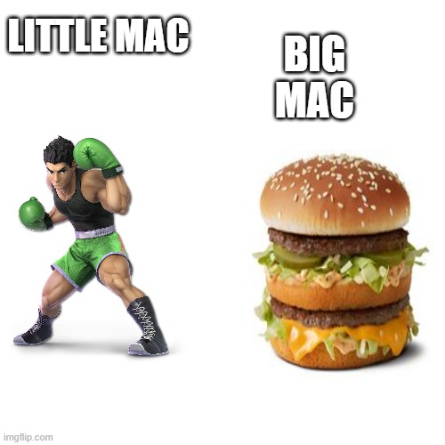 BIG MAC; LITTLE MAC | image tagged in blank square | made w/ Imgflip meme maker