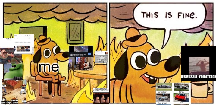 meme #200 | me | image tagged in memes,this is fine | made w/ Imgflip meme maker