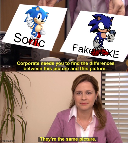 This decision will decide your fate | Sonic; Faker.EXE | image tagged in memes,they're the same picture | made w/ Imgflip meme maker