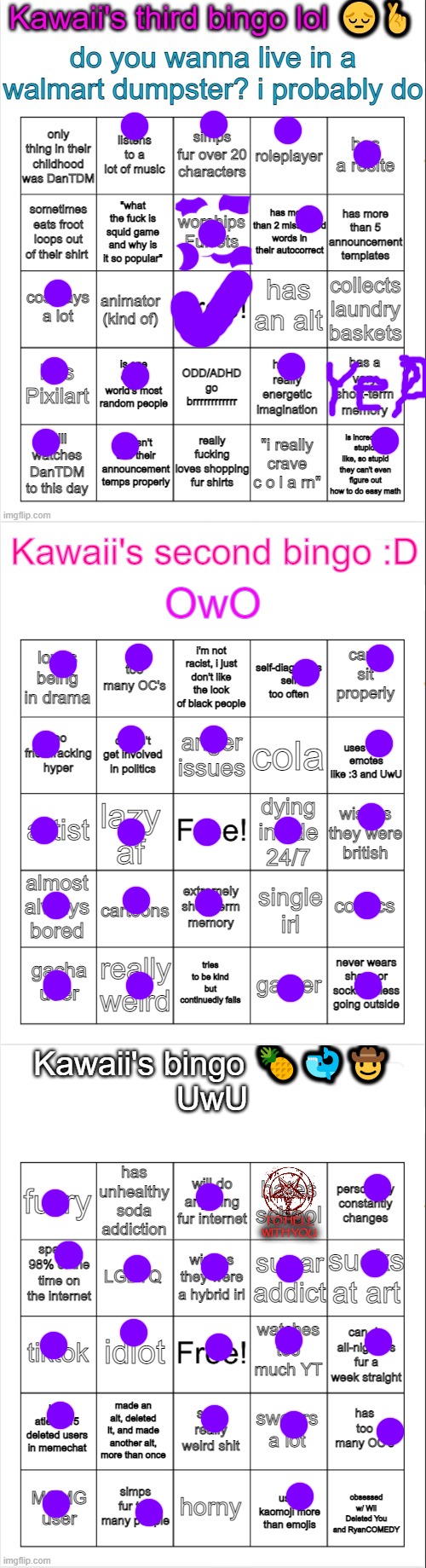 Just to be clear, That Baphomet sigil is a checkmark xD | TO HELL WITH YOU | image tagged in some sort of bingo except its not a bingo or is it,memes,bingo,lgbtq,furry,baphomet | made w/ Imgflip meme maker