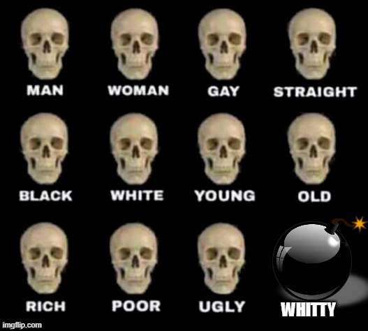 idiot skull | WHITTY | image tagged in idiot skull | made w/ Imgflip meme maker