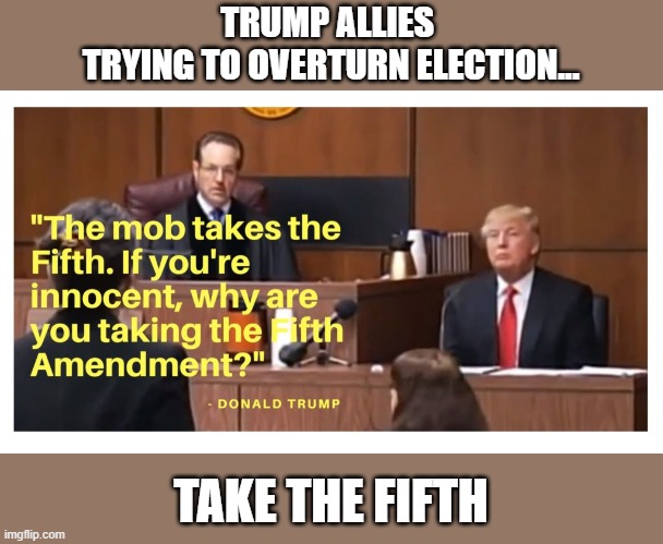 Trump's Big Lie of a stolen election unravelling daily | TRUMP ALLIES 
TRYING TO OVERTURN ELECTION... TAKE THE FIFTH | image tagged in trump,election 2020,john eastman,jeffrey clarke,gop co-conspirators,the big lie | made w/ Imgflip meme maker