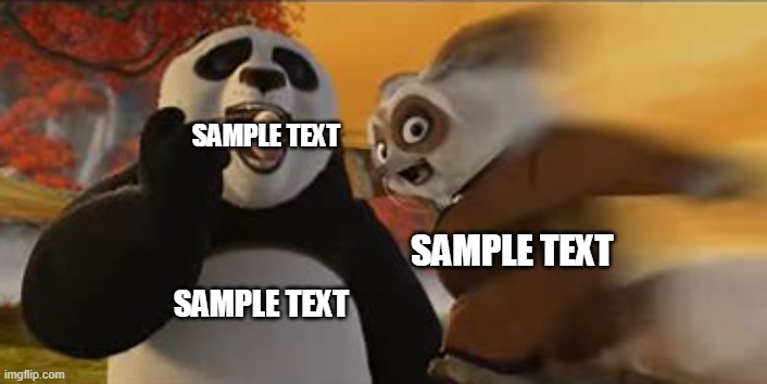 Kung Fu Panda Dumpling Meme | SAMPLE TEXT; SAMPLE TEXT; SAMPLE TEXT | image tagged in kung fu panda dumpling meme | made w/ Imgflip meme maker