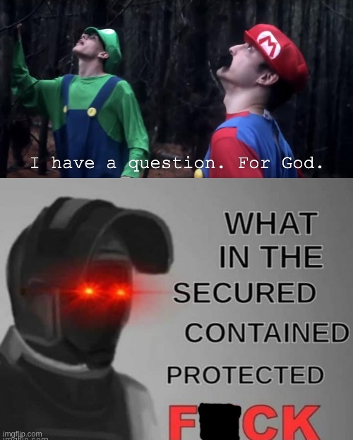 I have a question, for god+WTF SCP | image tagged in i have a question for god wtf scp | made w/ Imgflip meme maker