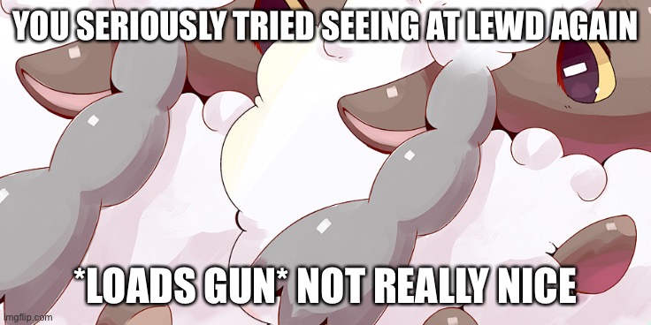 YOU SERIOUSLY TRIED SEEING AT LEWD AGAIN; *LOADS GUN* NOT REALLY NICE | made w/ Imgflip meme maker