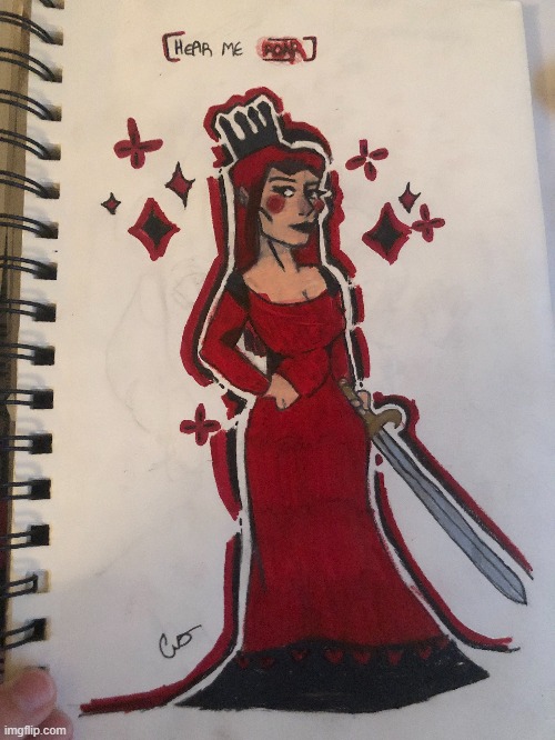 I am woman, hear me ROAR (art is mine) | image tagged in drawing,drawings,funny,gifs,memes,queen | made w/ Imgflip meme maker