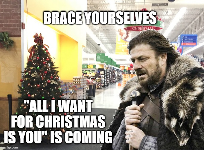 Brace Yourselves | BRACE YOURSELVES; "ALL I WANT FOR CHRISTMAS IS YOU" IS COMING | image tagged in christmas,brace yourselves x is coming,memes,christmas memes | made w/ Imgflip meme maker