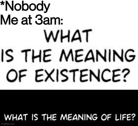 What is it?.?.? | image tagged in meaning,existence,the meaning of life,depression,memes | made w/ Imgflip meme maker