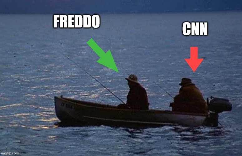 Freddo gets whacked | CNN; FREDDO | image tagged in freddo gets whacked,chris cuomo,godfather | made w/ Imgflip meme maker