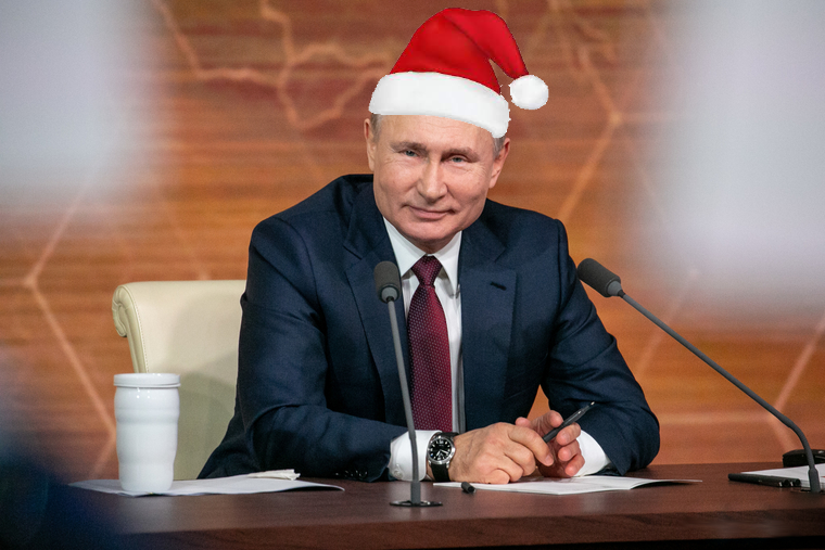 Putin Santa Blank Meme Template