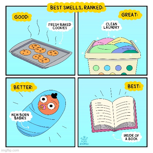 Best smells, ranked | image tagged in comics/cartoons,comics,comic,smells,smell | made w/ Imgflip meme maker