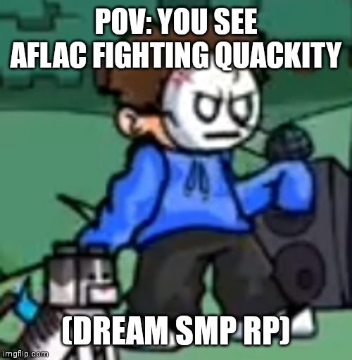 Aflac isn't from dream space, I know | POV: YOU SEE AFLAC FIGHTING QUACKITY; (DREAM SMP RP) | made w/ Imgflip meme maker