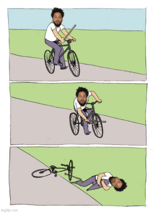 Jussie Smollet | image tagged in jussie smollet,bicycle | made w/ Imgflip meme maker