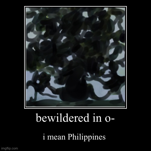 bewildered in o- i mean philippines | image tagged in funny,demotivationals | made w/ Imgflip demotivational maker