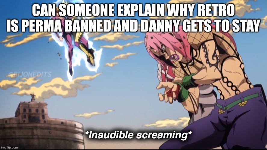 Am I crazy or are some of the mods snowflakes? | CAN SOMEONE EXPLAIN WHY RETRO IS PERMA BANNED AND DANNY GETS TO STAY | image tagged in inaudible screaming | made w/ Imgflip meme maker