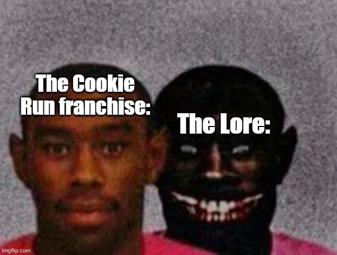 Gingerbrave has a dead brother, Custard Cookie is Fatherless, Onion Cookie is a ghost, what's next?! | The Cookie Run franchise:; The Lore: | image tagged in good tyler and bad tyler | made w/ Imgflip meme maker