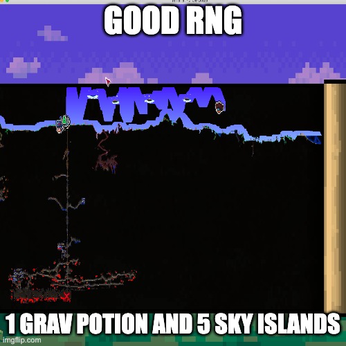 bro | GOOD RNG; 1 GRAV POTION AND 5 SKY ISLANDS | image tagged in terraria | made w/ Imgflip meme maker