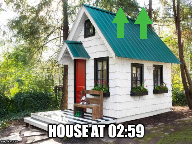 Tiny House Craze | HOUSE AT 02:59 | image tagged in tiny house craze | made w/ Imgflip meme maker