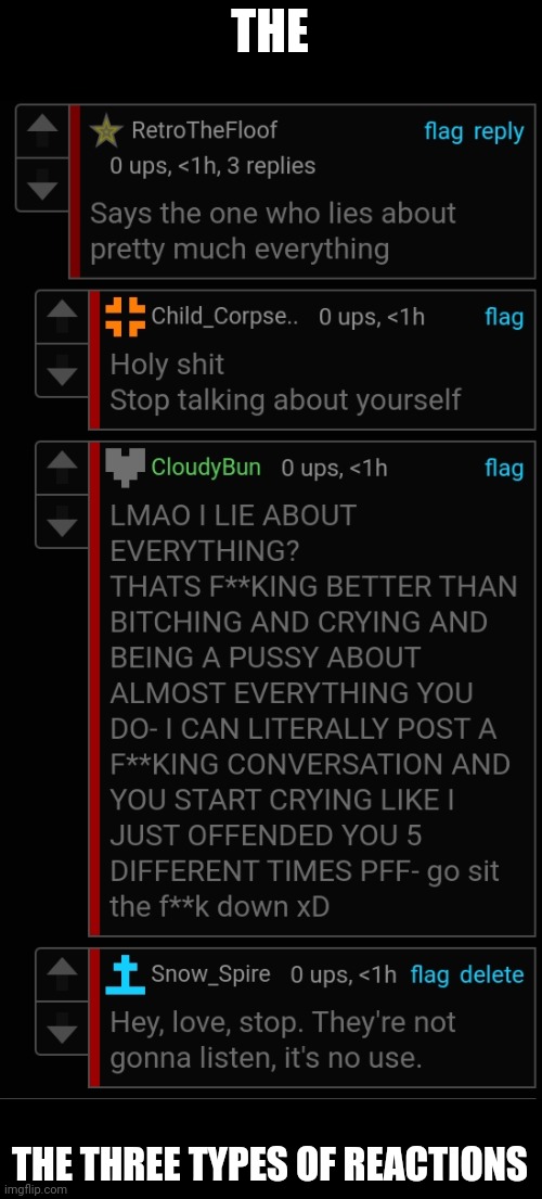 THE; THE THREE TYPES OF REACTIONS | made w/ Imgflip meme maker