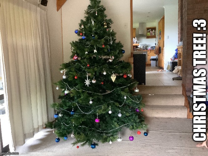 My tree!! (I had no more submissions i fun sorry :(... ) | CHRISTMAS TREE! :3 | image tagged in christmas,merry christmas,christmas tree | made w/ Imgflip meme maker