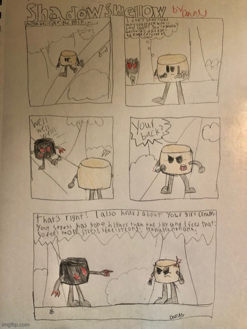 A comic ft Mixmellow and his enemy | image tagged in mixmellow,comic | made w/ Imgflip meme maker