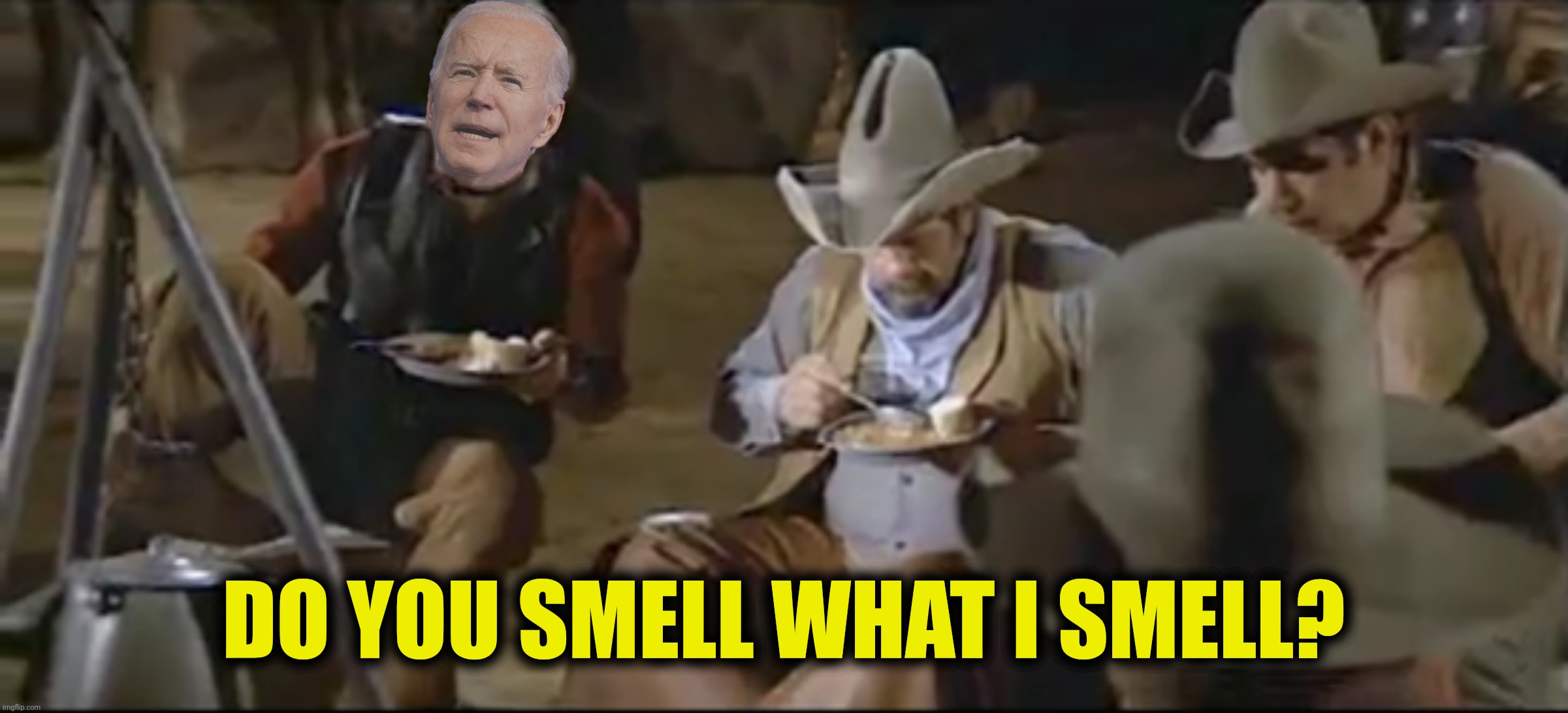 Bad Photoshop Sunday presents:  A not so silent night | DO YOU SMELL WHAT I SMELL? | image tagged in bad photoshop sunday,joe biden,blazing saddles,fart,silent night | made w/ Imgflip meme maker