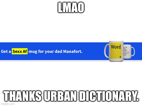 *Creative title here* | LMAO; THANKS URBAN DICTIONARY. | image tagged in blank white template,urban dictionary | made w/ Imgflip meme maker