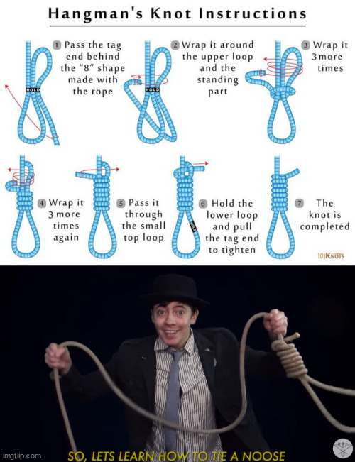 image tagged in do it right,lets learn how to tie a noose | made w/ Imgflip meme maker