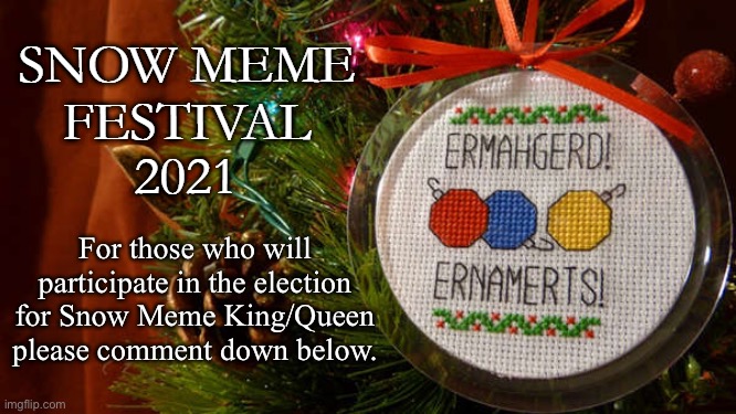 In case y'all forgot lol | For those who will participate in the election for Snow Meme King/Queen please comment down below. | image tagged in snow meme festival 2021 ip | made w/ Imgflip meme maker