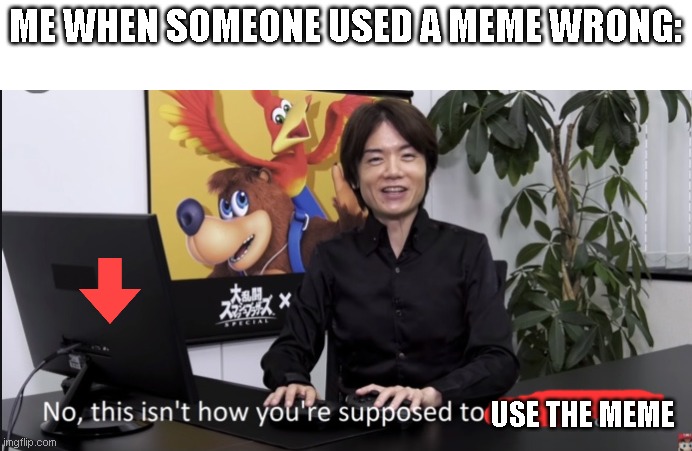Whho | ME WHEN SOMEONE USED A MEME WRONG:; USE THE MEME | image tagged in no that s not how your supposed to play the game | made w/ Imgflip meme maker