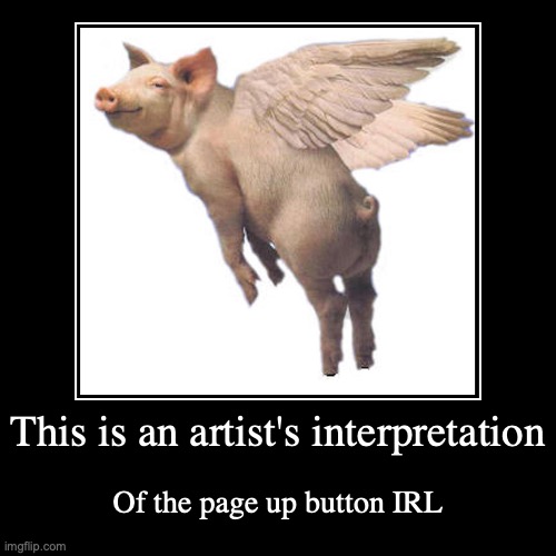 Flying Pig | image tagged in funny,demotivationals,flying pig | made w/ Imgflip demotivational maker