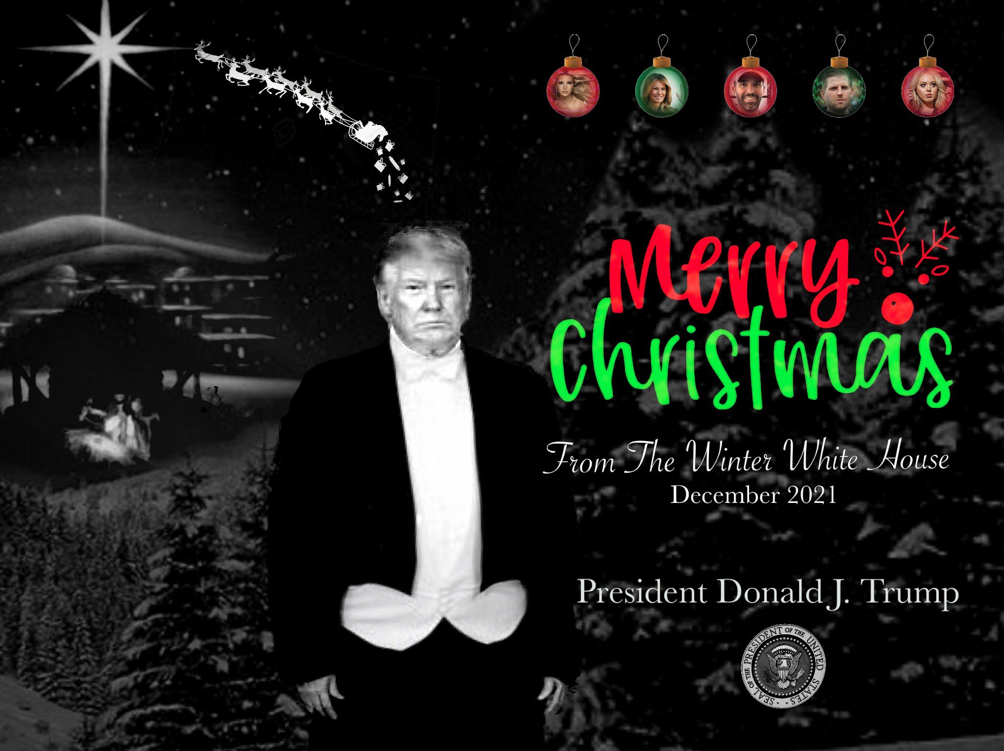 High Quality Tacky Trump Holiday Card Blank Meme Template
