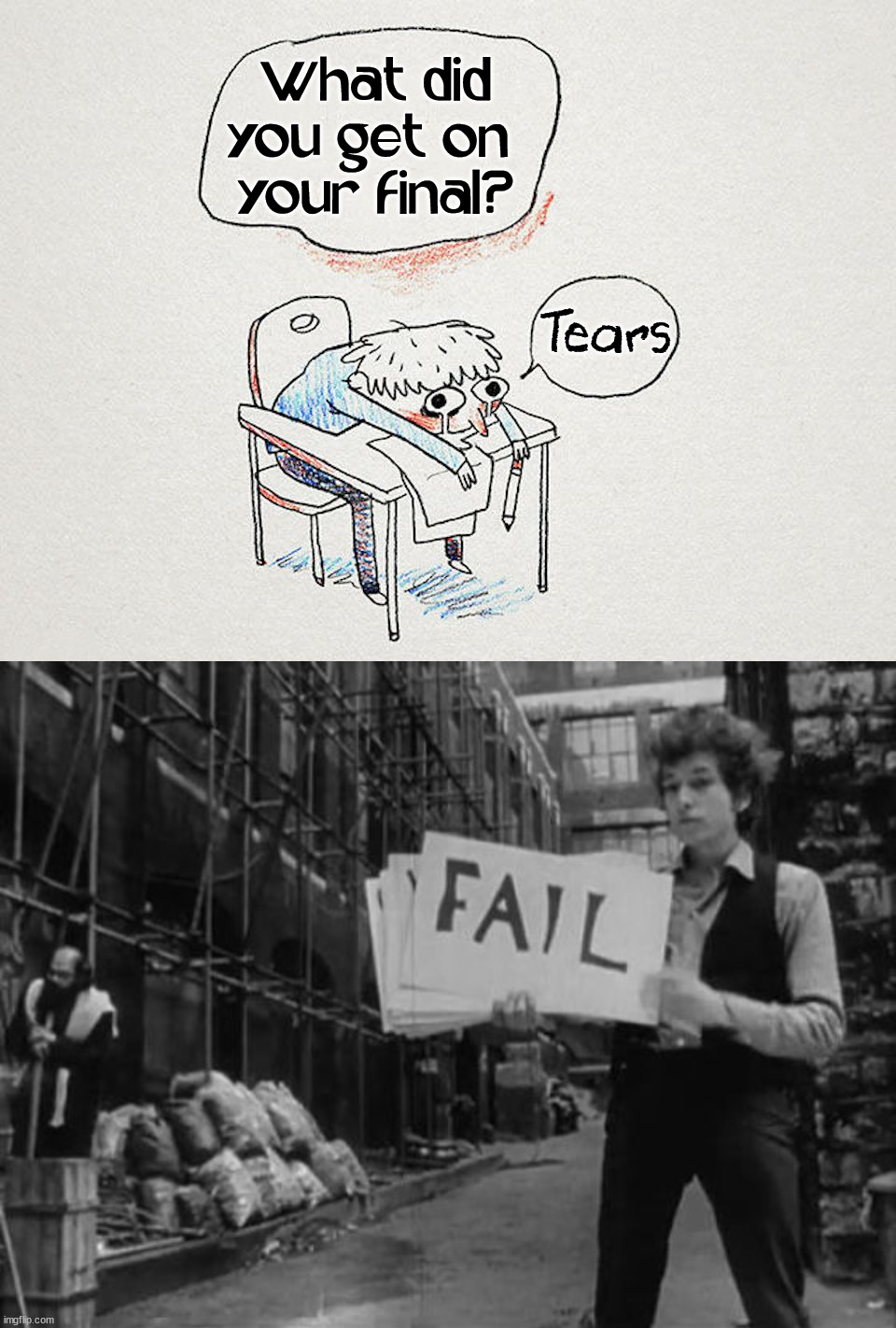 Failed | What did you get on 
your final? Tears | image tagged in task failed successfully | made w/ Imgflip meme maker
