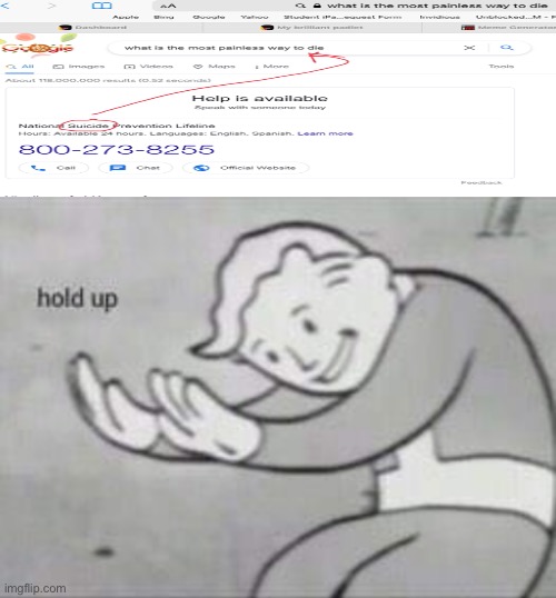 Fallout hold up with space on the top | image tagged in fallout hold up with space on the top | made w/ Imgflip meme maker