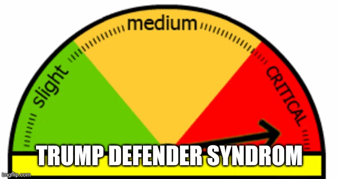 Generic Meter | TRUMP DEFENDER SYNDROM | image tagged in generic meter | made w/ Imgflip meme maker