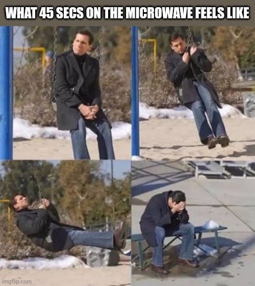 WHAT 45 SECS ON THE MICROWAVE FEELS LIKE | image tagged in funny memes | made w/ Imgflip meme maker