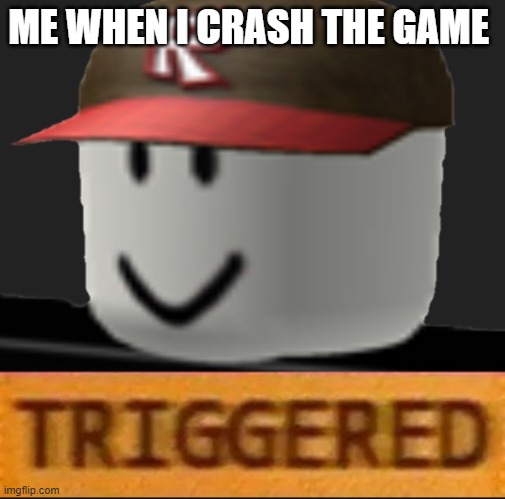 Roblox Triggered |  ME WHEN I CRASH THE GAME | image tagged in roblox triggered | made w/ Imgflip meme maker